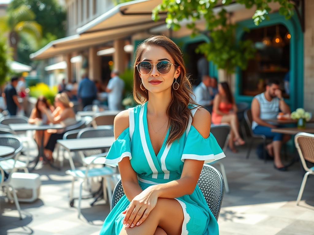 Cum să porți hainele turcoaz cu accente albe