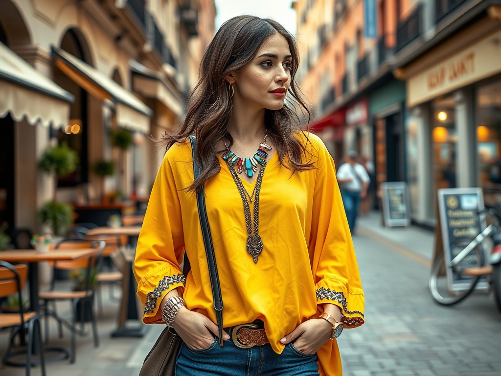 cazarealbac.ro | Tunici cu mânecă evazată: boemă și artistică